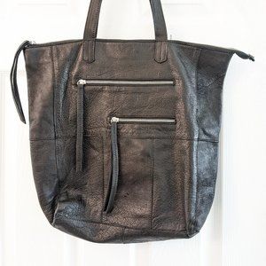 Day & Mood Black Leather Heather Tote Bag